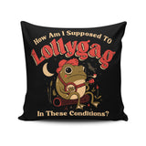 Lollygagging Frog - Throw Pillow