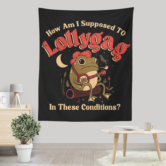 Lollygagging Frog - Wall Tapestry
