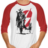 Lone Ghoul and Cub - 3/4 Sleeve Raglan T-Shirt