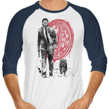Lone Hitman and Cub - 3/4 Sleeve Raglan T-Shirt