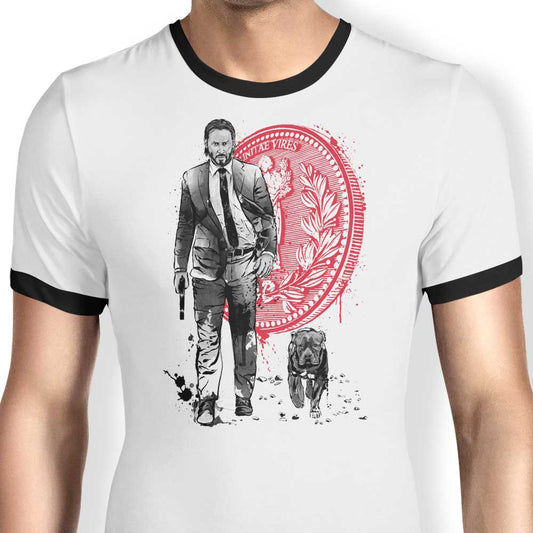 Lone Hitman and Cub - Ringer T-Shirt