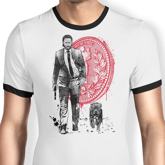 Lone Hitman and Cub - Ringer T-Shirt