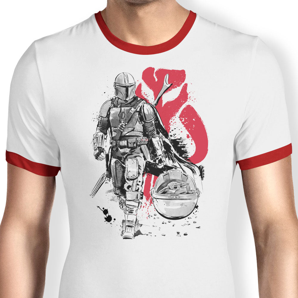 Lone Hunter and Cup - Ringer T-Shirt