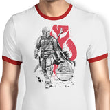 Lone Hunter and Cup - Ringer T-Shirt