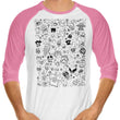 Lovely Doodles - 3/4 Sleeve Raglan T-Shirt