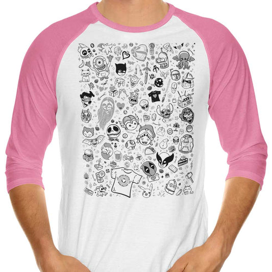 Lovely Doodles - 3/4 Sleeve Raglan T-Shirt