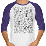 Lovely Doodles - 3/4 Sleeve Raglan T-Shirt