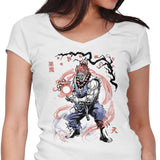 Master of the Fist Sumi-e - Women's V-Neck