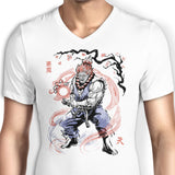 Master of the Fist Sumi-e - Men's V-Neck