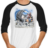 Mega Kaiju Battle - 3/4 Sleeve Raglan T-Shirt