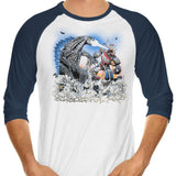 Mega Kaiju Battle - 3/4 Sleeve Raglan T-Shirt