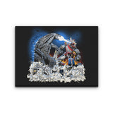 Mega Kaiju Battle - Canvas Print