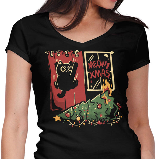 Meowy Xmas - Women's V-Neck
