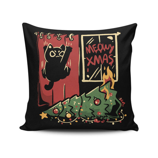 Meowy Xmas - Throw Pillow