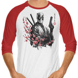 Merc Portrait Sumi-e - 3/4 Sleeve Raglan T-Shirt