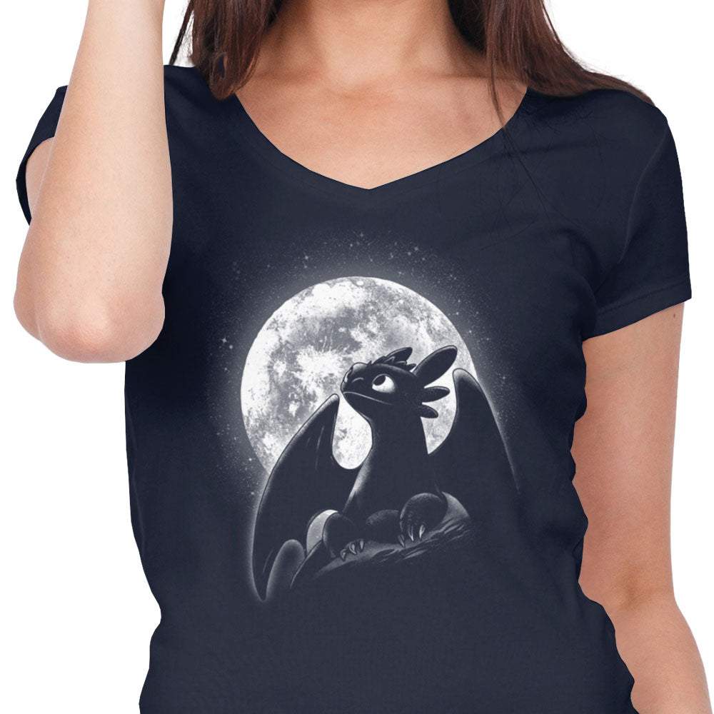 Moonlit Dragon - Women's V-Neck