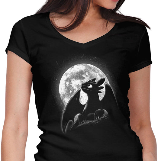 Moonlit Dragon - Women's V-Neck