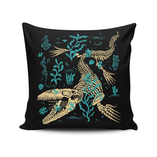 Mosasaurus Fossils - Throw Pillow