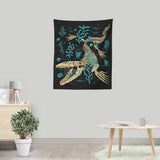 Mosasaurus Fossils - Wall Tapestry