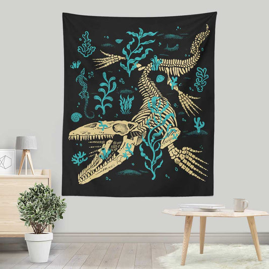 Mosasaurus Fossils - Wall Tapestry