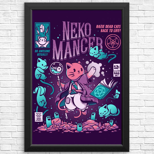 【nekoページ】 Nekomancer-Print-24x36-Black-