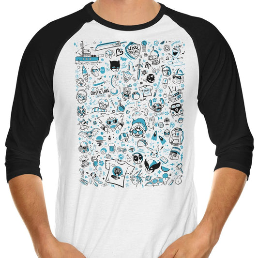OUAT Summer Doodles - 3/4 Sleeve Raglan T-Shirt