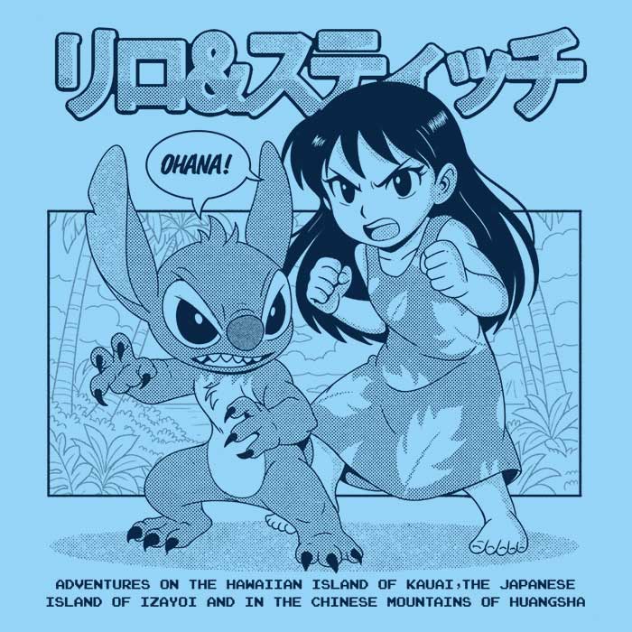 Ohana Manga - 3/4 Sleeve Raglan T-Shirt