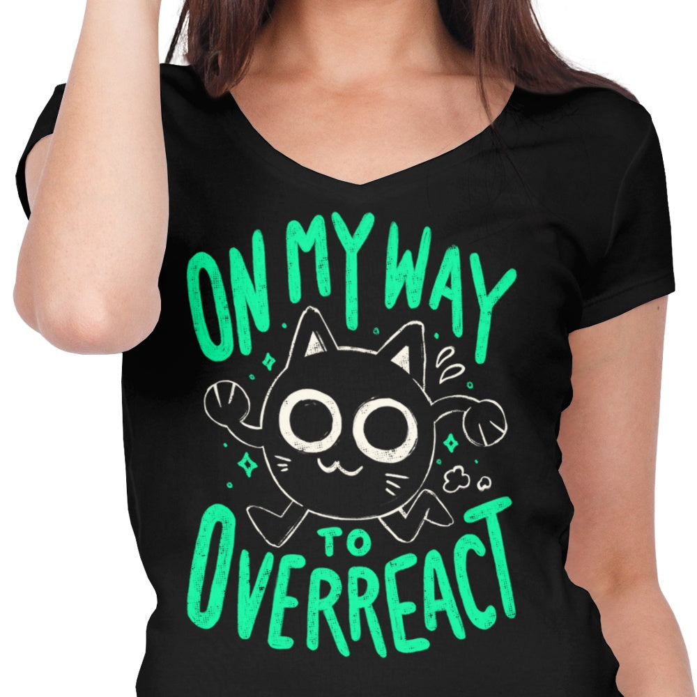 On My Way to Overreact - Women's V-Neck