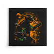 Orange Partying Ninja - Canvas Print