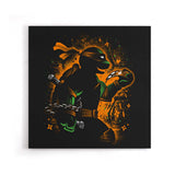 Orange Partying Ninja - Canvas Print