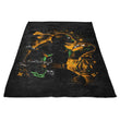 Orange Partying Ninja - Fleece Blanket