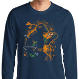 Orange Partying Ninja - Long Sleeve T-Shirt