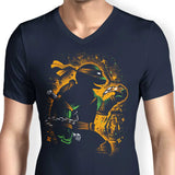 Orange Partying Ninja - Men's V-Neck