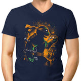 Orange Partying Ninja - Men's V-Neck