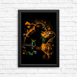 Orange Partying Ninja - Posters & Prints