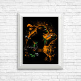 Orange Partying Ninja - Posters & Prints