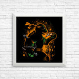 Orange Partying Ninja - Posters & Prints