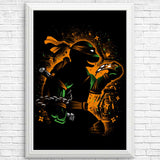 Orange Partying Ninja - Posters & Prints