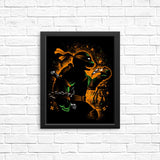 Orange Partying Ninja - Posters & Prints
