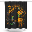 Orange Partying Ninja - Shower Curtain
