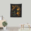 Orange Partying Ninja - Wall Tapestry