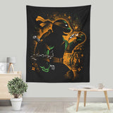 Orange Partying Ninja - Wall Tapestry