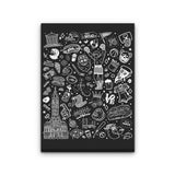 Philly Icons (Black) - Canvas Print