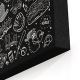 Philly Icons (Black) - Canvas Print