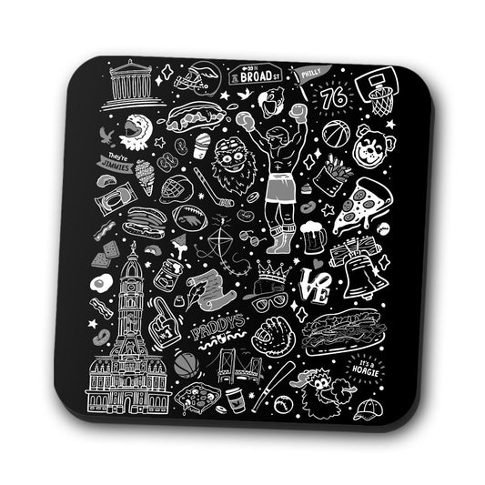 Philly Icons (Black) - Coasters