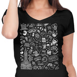 Philly Icons (Black) - Women's V-Neck