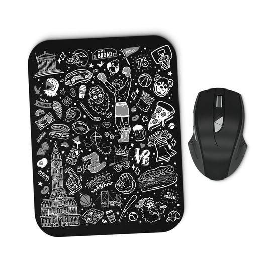 Philly Icons (Black) - Mousepad