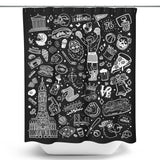 Philly Icons (Black) - Shower Curtain