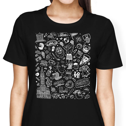 Philly Icons (Black) - Women's Apparel