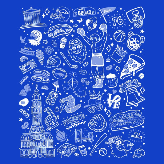 Philly Icons (Blue) - Shower Curtain